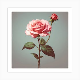 Pink Rose Art Print