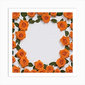 Orange Roses Frame 2 Art Print