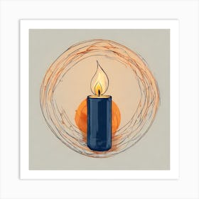 Candle In A Circle vector art Art Print