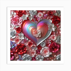 Valentine'S Day Roses 2 Art Print