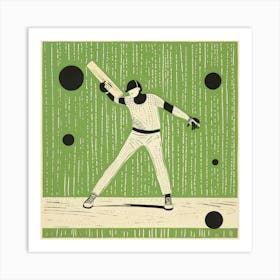 Cricket Player In Action Poster