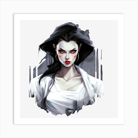 Girl With Red Eyes Art Print