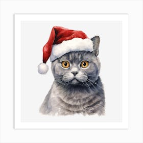 Santa Cat 44 Art Print