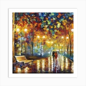 Couple In The Park Art Print