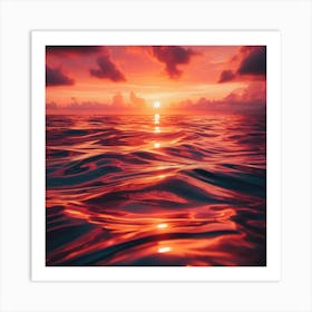 Sunset In The Ocean  Art Print