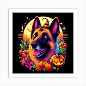 Halloween German Shepherd Art Print