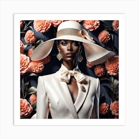 Woman Wearing A Hat Art Print