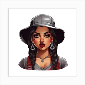 Girl With A Hat Art Print