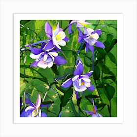 Columbine Flowers Art Print