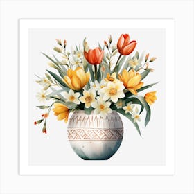 Tulips In A Vase Art Print