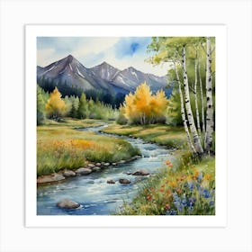 Autumn Mountain Stream Art Print