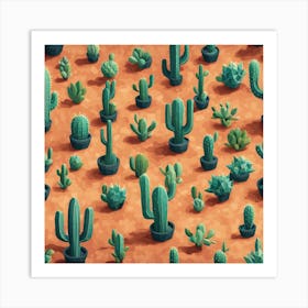 3d Cactus Art Print