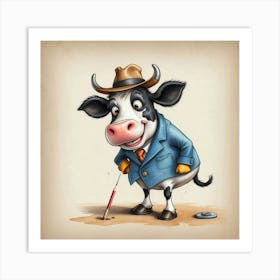 Cartoon Cow 26 Art Print