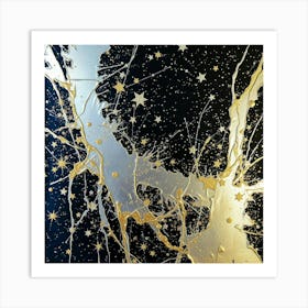 Gold And Silver Stars Art Print