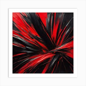 Abstract Black And Red Painting Art Print