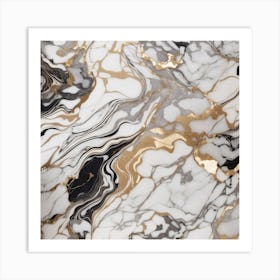 Black And Gold Marble Texture 1 Art Print