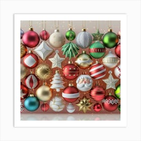 Christmas Ornaments 3 Art Print