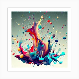 Colorful Paint Splash 1 Art Print