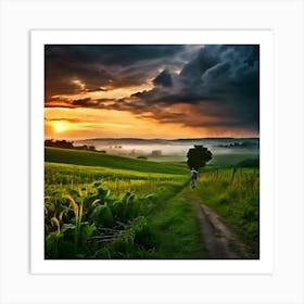 Sunset In The Countryside 19 Art Print