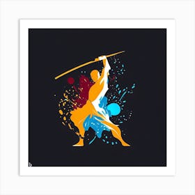 Samurai Warrior - Bo Staff - Wushu - Martial Arts 19 Art Print