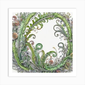 Fern Wreath 1 Art Print