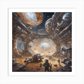 732944 A Space Station, With Spaceships Coming And Going, Xl 1024 V1 0 Art Print