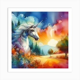 Unicorn Painting 2 Art Print