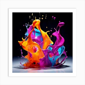 Colorful Paint Splash 2 Art Print