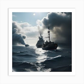 Naval Warfare - Ships at Sea 25 Art Print