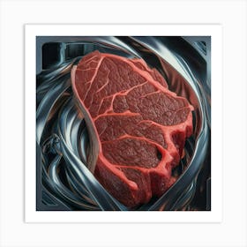 Steak In A Metal Container Art Print