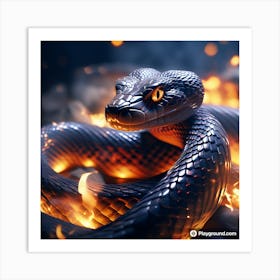 Snake On Fire 1 Art Print