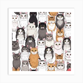 Group Of Cats 1 Art Print