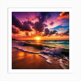 Sunset On The Beach 315 Art Print