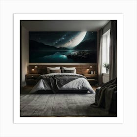 Moon And Stars Art Print