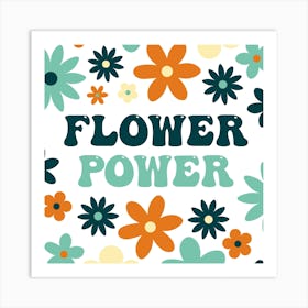 Flower Power Bright Square Art Print