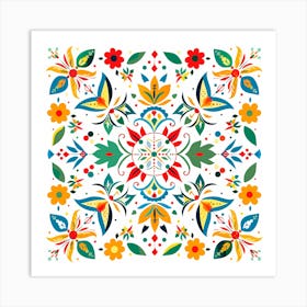 Mexican Floral Pattern Art Print