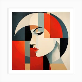 Abstract Bauhaus Finnish Woman 03 Art Print