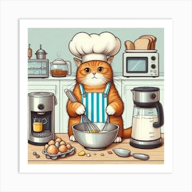 Chef Cat Art Print