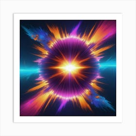 Plasma Explosion Glitch Art 7 Art Print