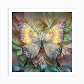 A stunning, lifelike wall art piece featuring a beautiful butterfly Art Print