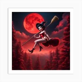 Broomstick Witch Art Print