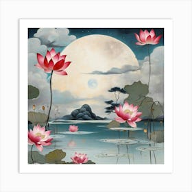 Lotus landscape Art Print