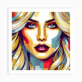 A blonde haired woman 5 Art Print