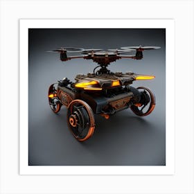 Steampunk wheel drone Art Print