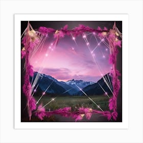 Sunset In The Mountains Art Print