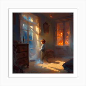 Boy In The Window Art Print