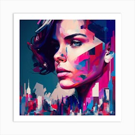 Abstract City Girl Fine Art Portrait Art Print