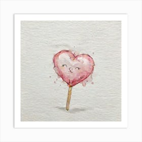 Heart Lollipop 3 Art Print