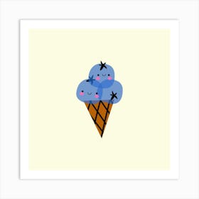 Blueberry Ice Cream Art Print