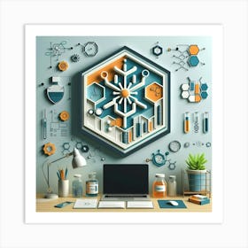 OMICS Futuristic desk Art Print